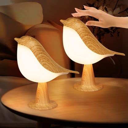 LED Night Light 3 Colors Touch Switch Bedside Light Dimmable Bird Lamps -  - #tag2#