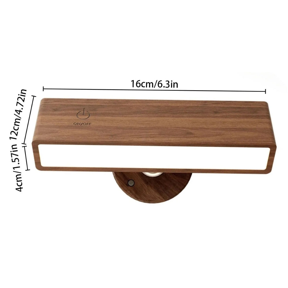 Nordic Wood Wall Lamp With 360 Rotate Dimmable Wall Sconce -  - #tag2#