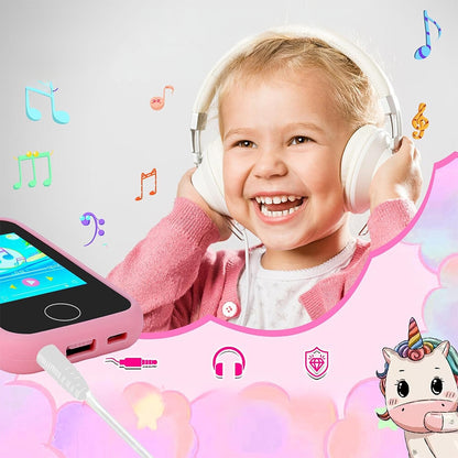 Kids Musical Smart Phone Toys Cartoon Unicorn Touchscreen Mobile -  - #tag2#