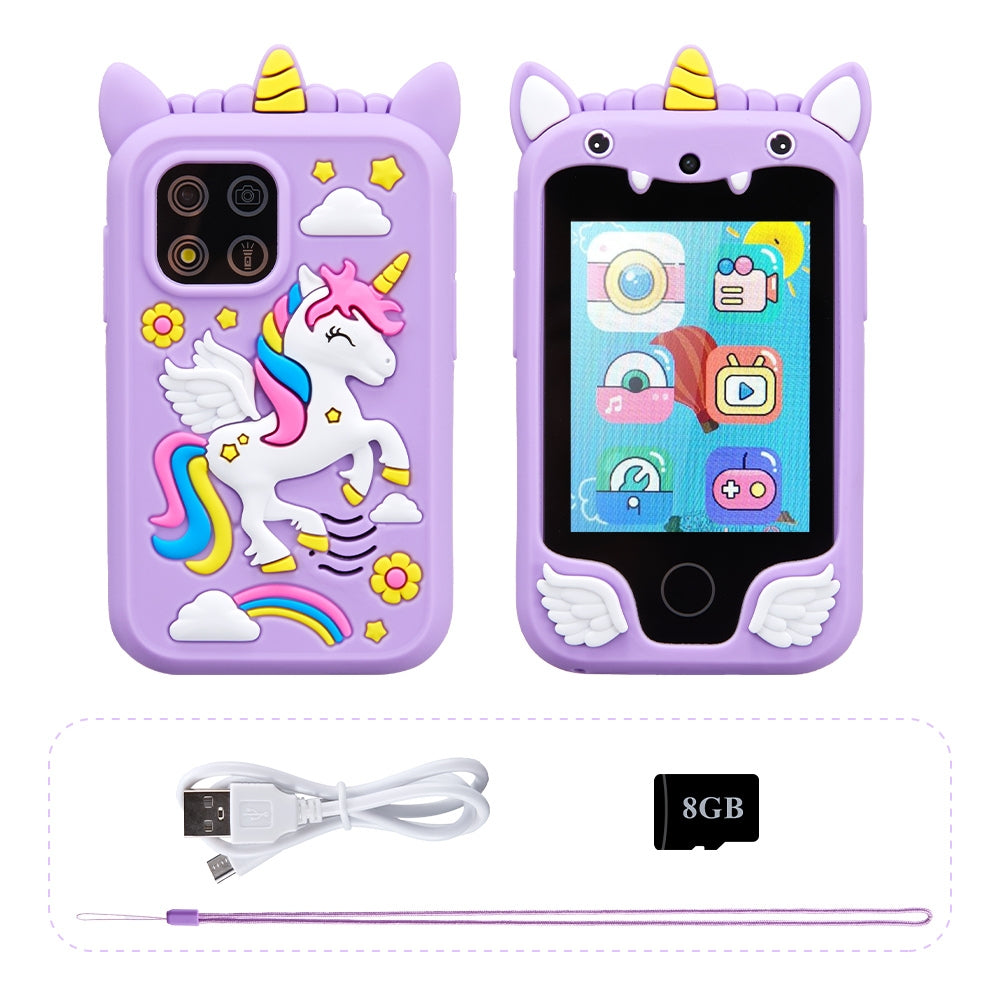 Kids Musical Smart Phone Toys Cartoon Unicorn Touchscreen Mobile -  - #tag2#