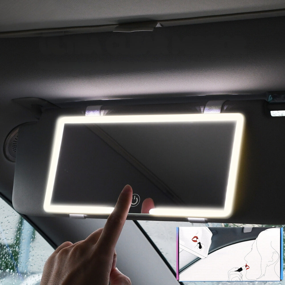 Car Interior Mirrors Sun Visor Plate LED HD Makeup Mirror - sun visor - #tag2#