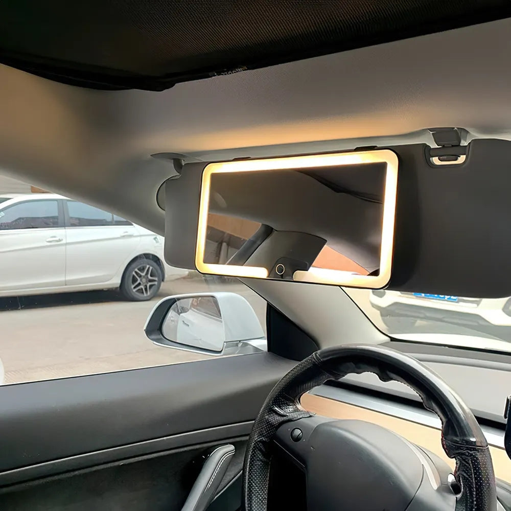 Car Interior Mirrors Sun Visor Plate LED HD Makeup Mirror -  - #tag2#