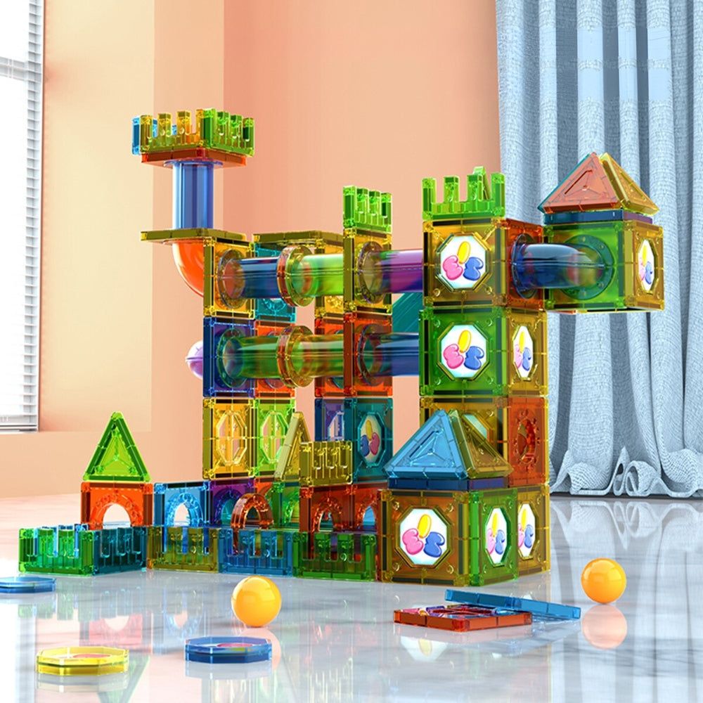 Light Magnetic Tiles Building Blocks for Kids 3D Clear Educational Building Toys -  - #tag2#