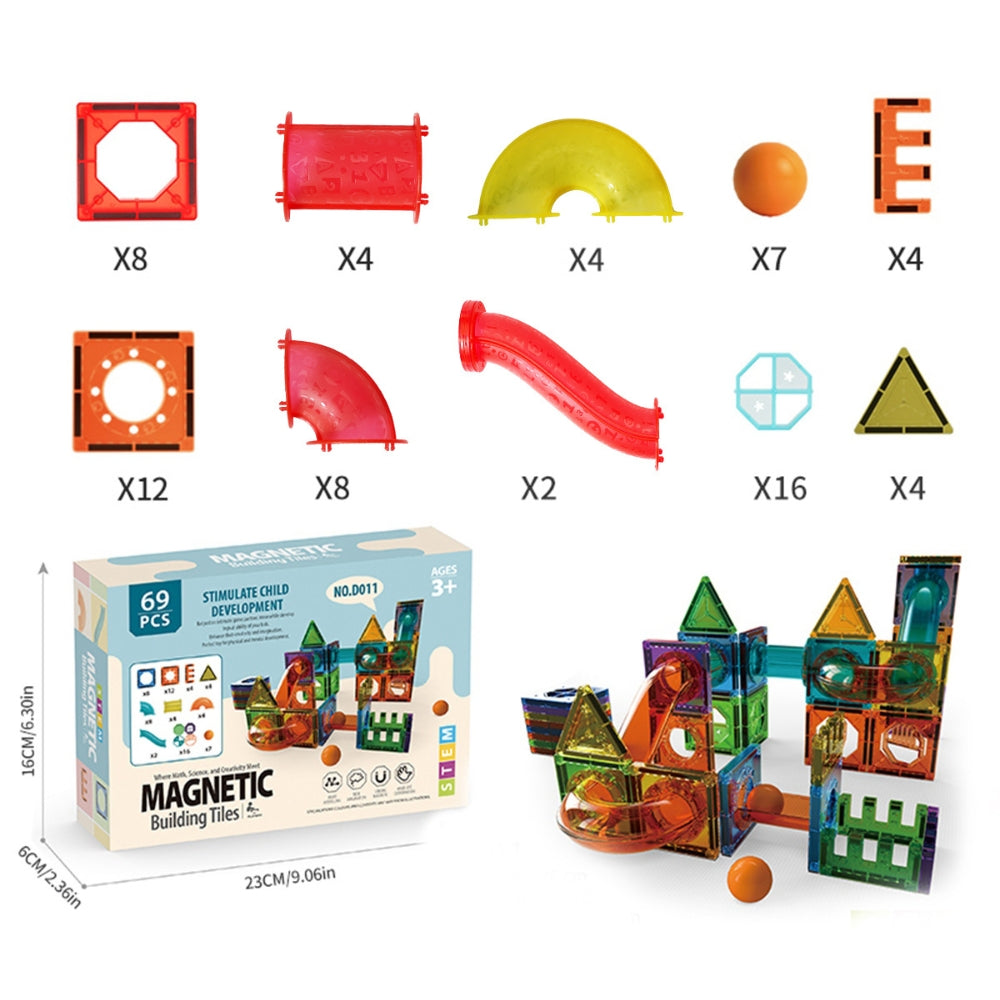 Light Magnetic Tiles Building Blocks for Kids 3D Clear Educational Building Toys -  - #tag2#