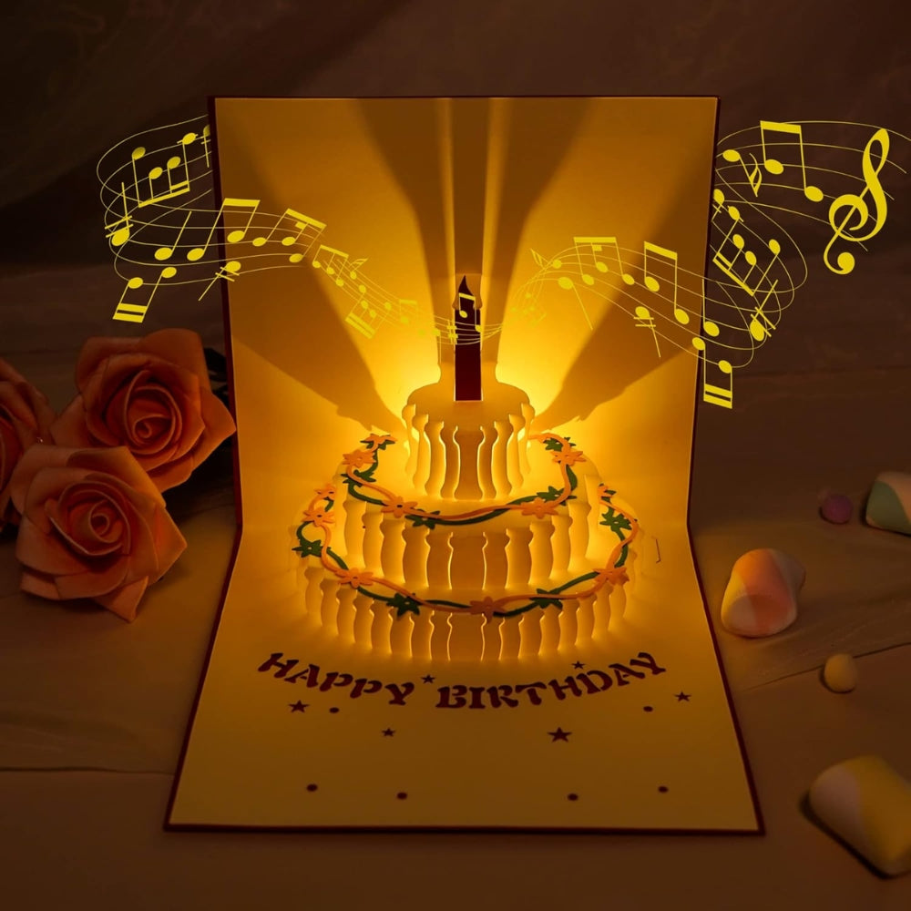 3D Light Music Birthday Card Creative Greeting Card -  - #tag2#