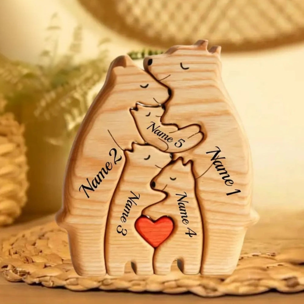 Personalized  Art Wooden Bear Family Puzzle Home Decoration -  - #tag2#