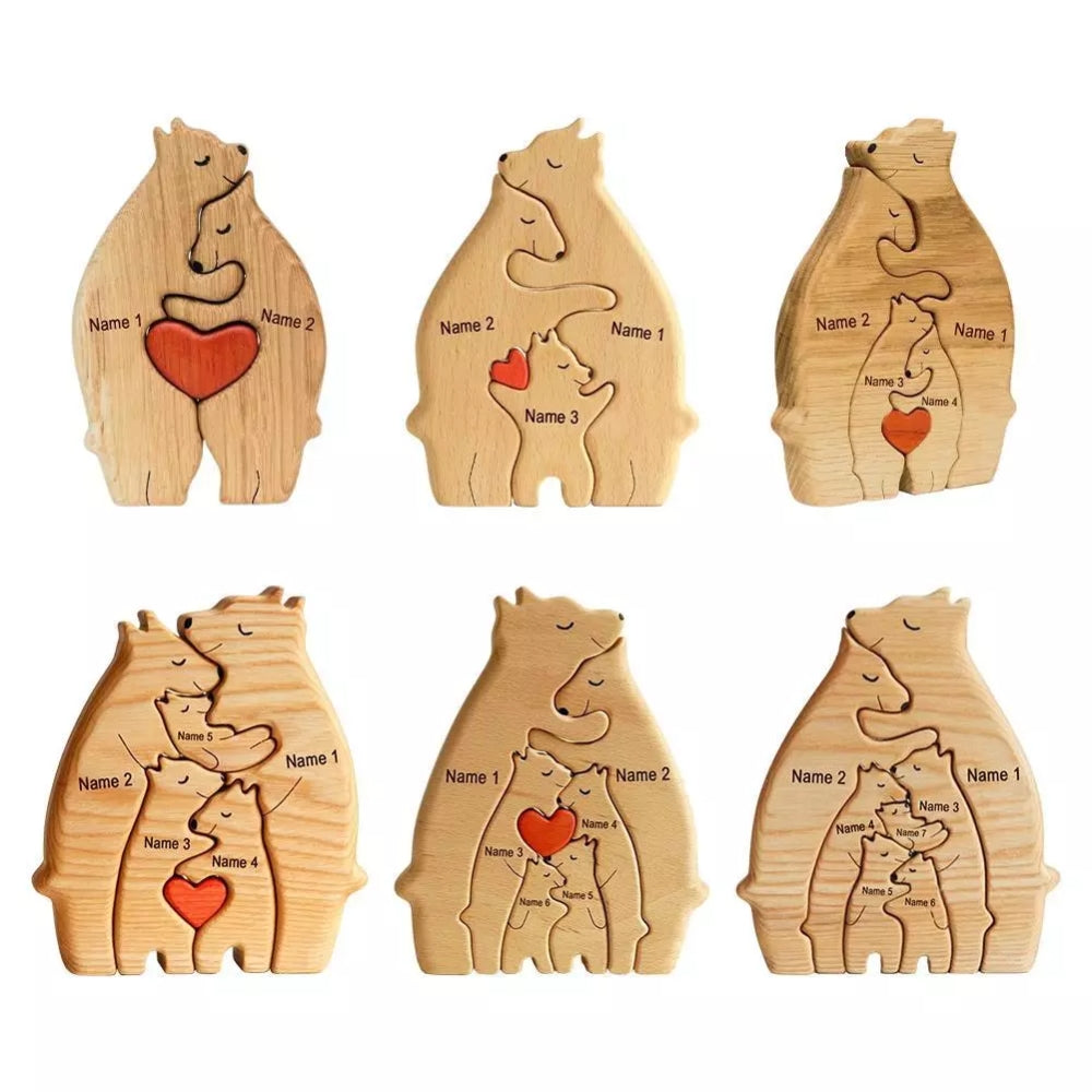 Personalized  Art Wooden Bear Family Puzzle Home Decoration -  - #tag2#