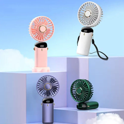 Handheld USB Mini Fan Foldable Portable Neck Hanging Rechargeable Fan - mini fan - #tag2#