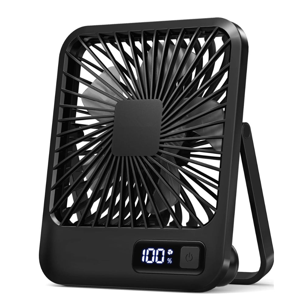 USB Rechargeable Desk Fan with 5 Speeds and Power Display -  - #tag2#