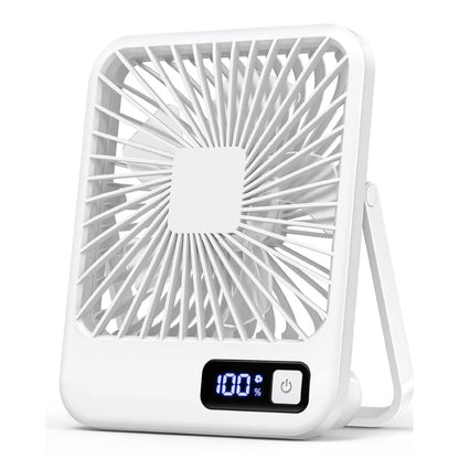 USB Rechargeable Desk Fan with 5 Speeds and Power Display -  - #tag2#