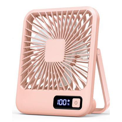 USB Rechargeable Desk Fan with 5 Speeds and Power Display -  - #tag2#