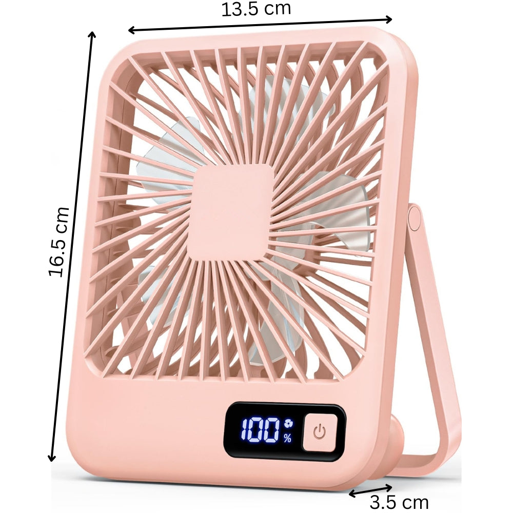 USB Rechargeable Desk Fan with 5 Speeds and Power Display -  - #tag2#