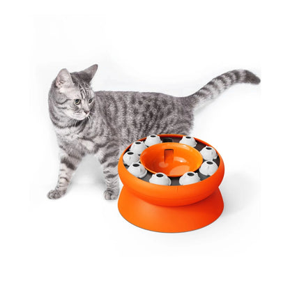 Slow Feeder Cat Bowl Cat Stomach Healthy Slanted Design Multifunction Pet Feed Bowl -  - #tag2#