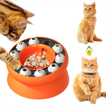 Slow Feeder Cat Bowl Cat Stomach Healthy Slanted Design Multifunction Pet Feed Bowl -  - #tag2#