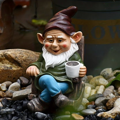 1pc Gnome Dwarf Rocking Chair Ornament Resin Outdoor Garden Decoration_3