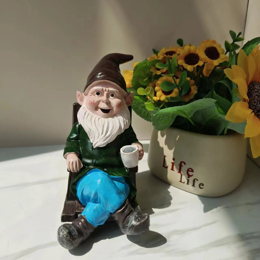 1pc Gnome Dwarf Rocking Chair Ornament Resin Outdoor Garden Decoration_4