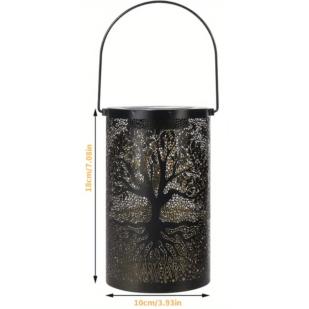 Hanging Solar Lantern Outdoor Waterproof Vintage Metal LED Lights_5