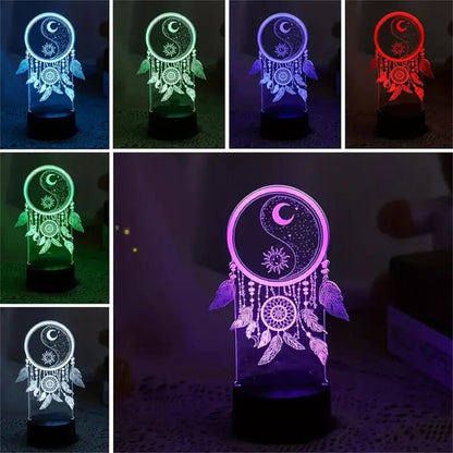 Dream catcher 3D Night Light 3D Optical Illusion Lamp_6