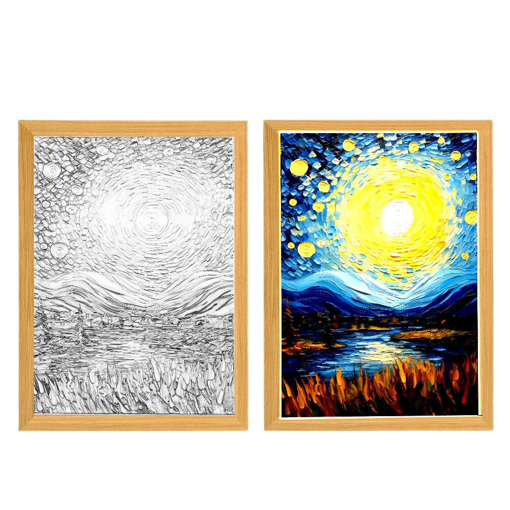 Light Painting Night Light Lamp Van Gogh Starry Sky Wall Art_4