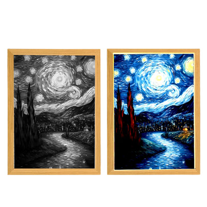 Light Painting Night Light Lamp Van Gogh Starry Sky Wall Art_5