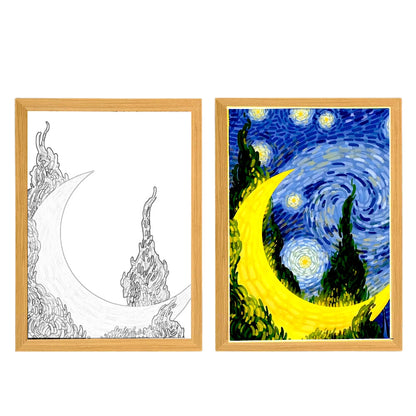 Light Painting Night Light Lamp Van Gogh Starry Sky Wall Art_7