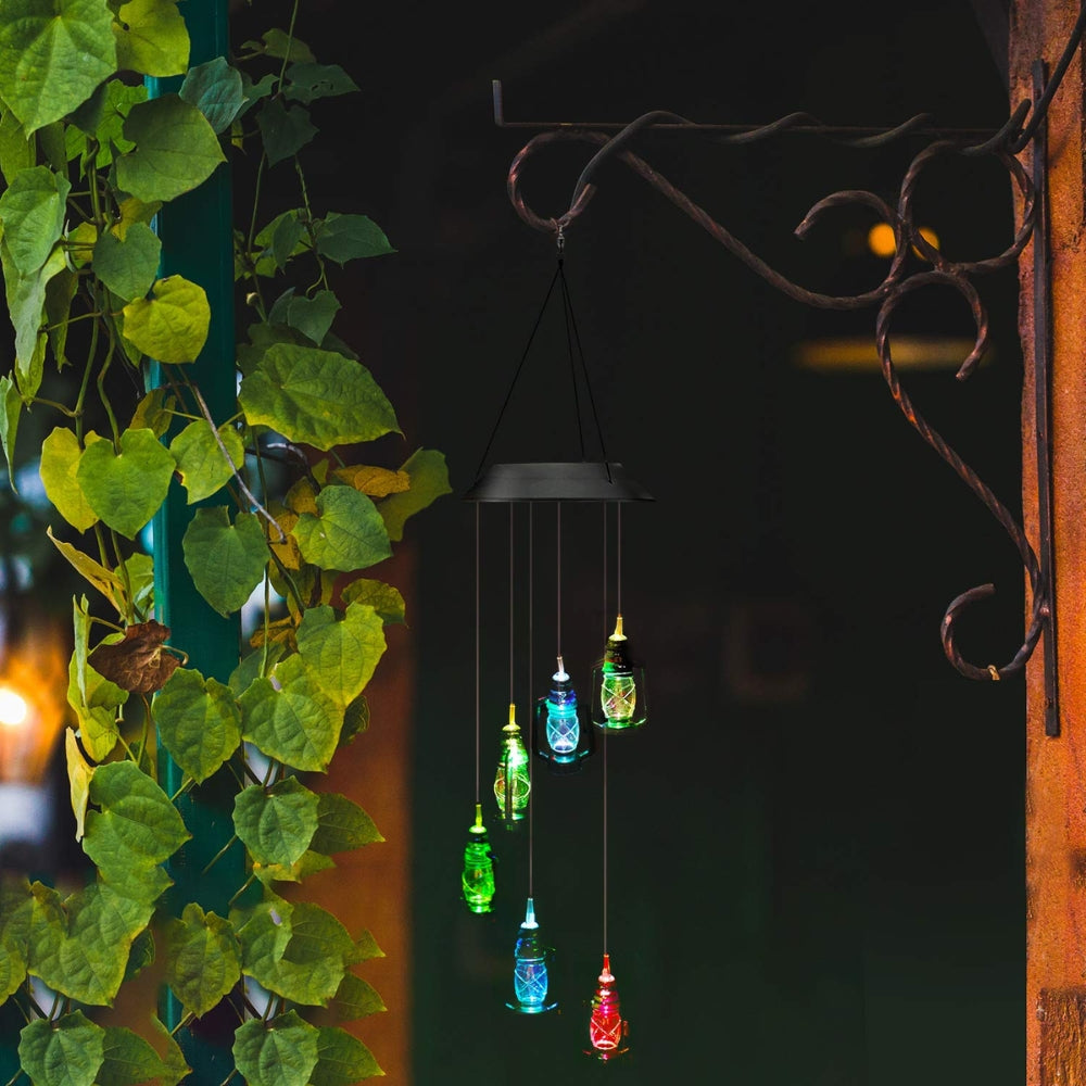 Solar Wind Chime Kerosene Lamp Retro Solar Courtyard Lamp_0