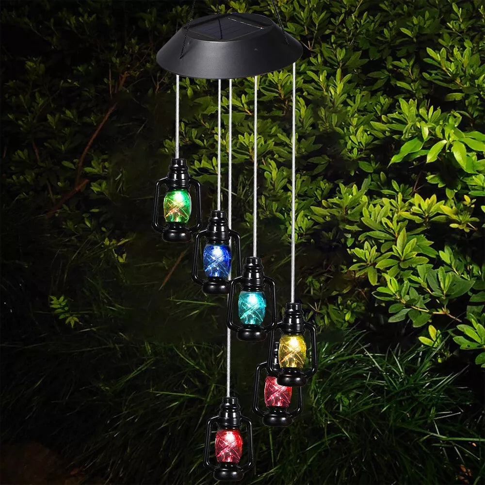 Solar Wind Chime Kerosene Lamp Retro Solar Courtyard Lamp_2