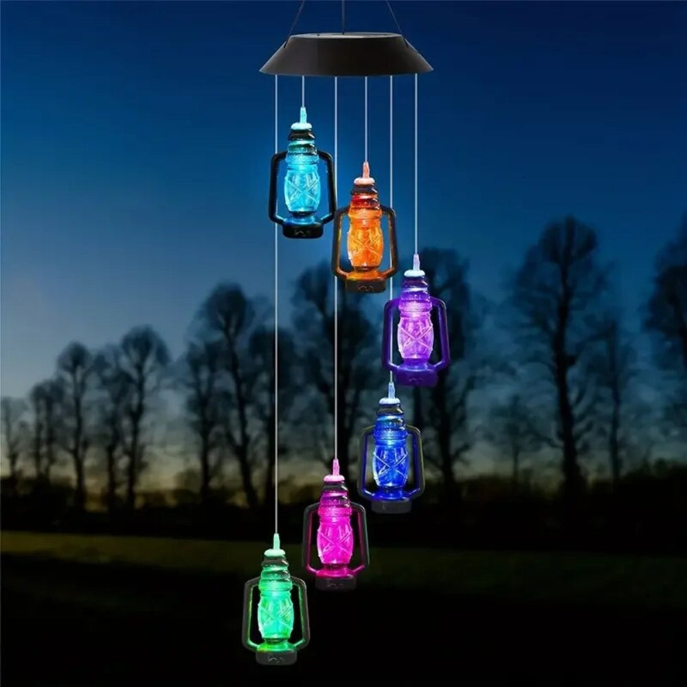 Solar Wind Chime Kerosene Lamp Retro Solar Courtyard Lamp_3