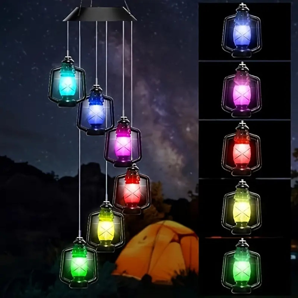 Solar Wind Chime Kerosene Lamp Retro Solar Courtyard Lamp_5