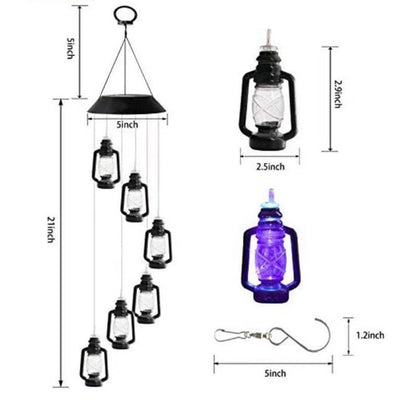 Solar Wind Chime Kerosene Lamp Retro Solar Courtyard Lamp_8