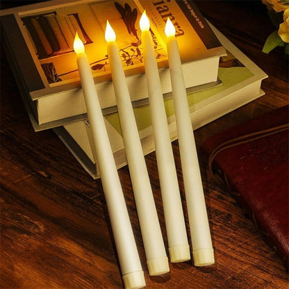 LED Flameless Flickering Taper Candles 3D Wick Candles Lamp_1