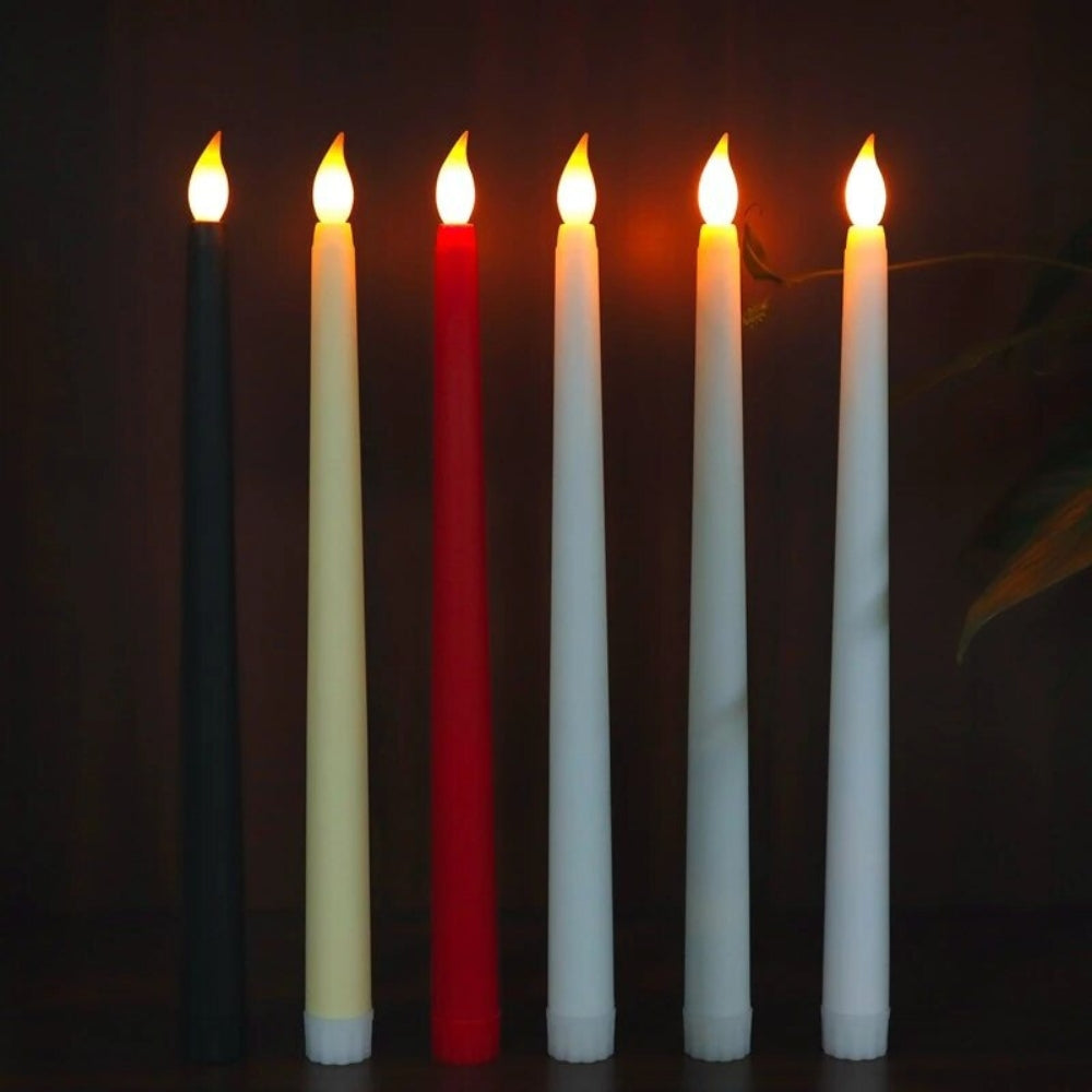 LED Flameless Flickering Taper Candles 3D Wick Candles Lamp_2