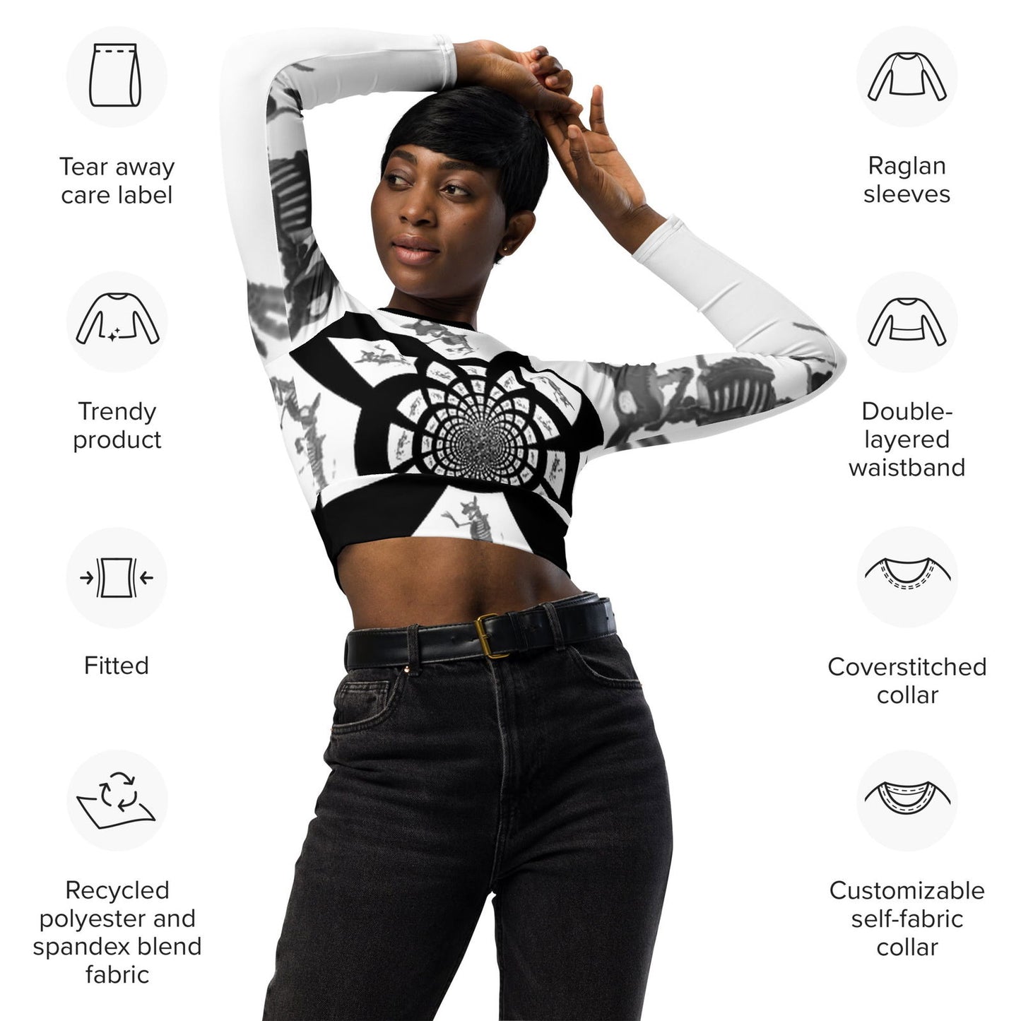 Crop Top-Long Sleeve-Recycled -  - #tag2#