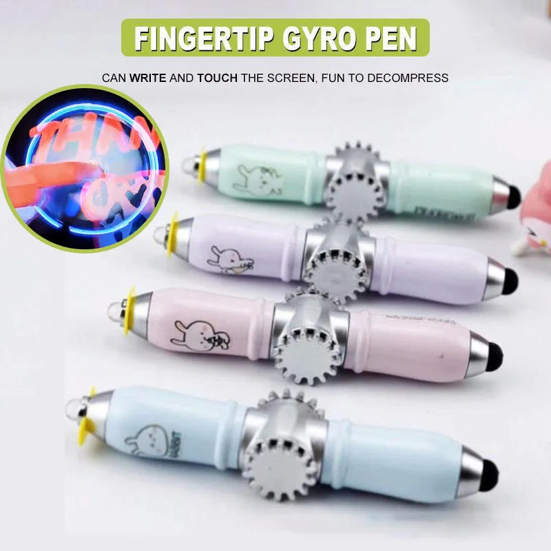 2 In 1 LED Rotating Touch Screen Fingertip Pen - pen - #tag2#