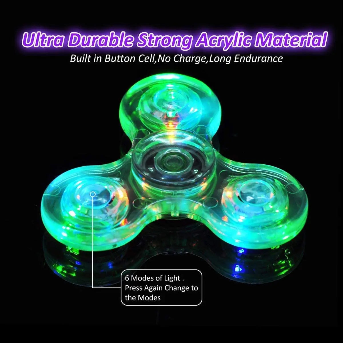 Crystal Luminous LED light Fidget Spinner -  - #tag2#