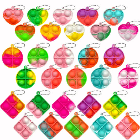 30PCS Mini Pop Keychains - stress ball - #tag2#