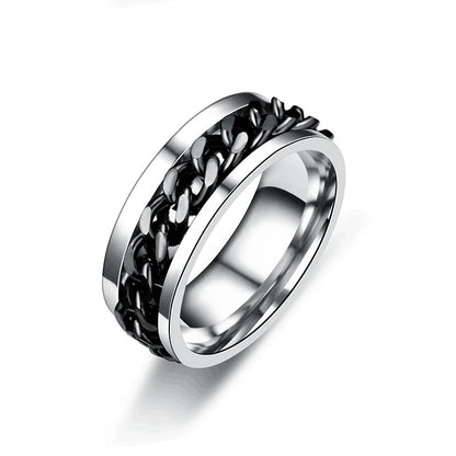 Titanium Steel Rotatable Chain Couple Ring -  - #tag2#