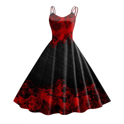 Vintage Sleeveless Gothic Swing Dress - Cosplay