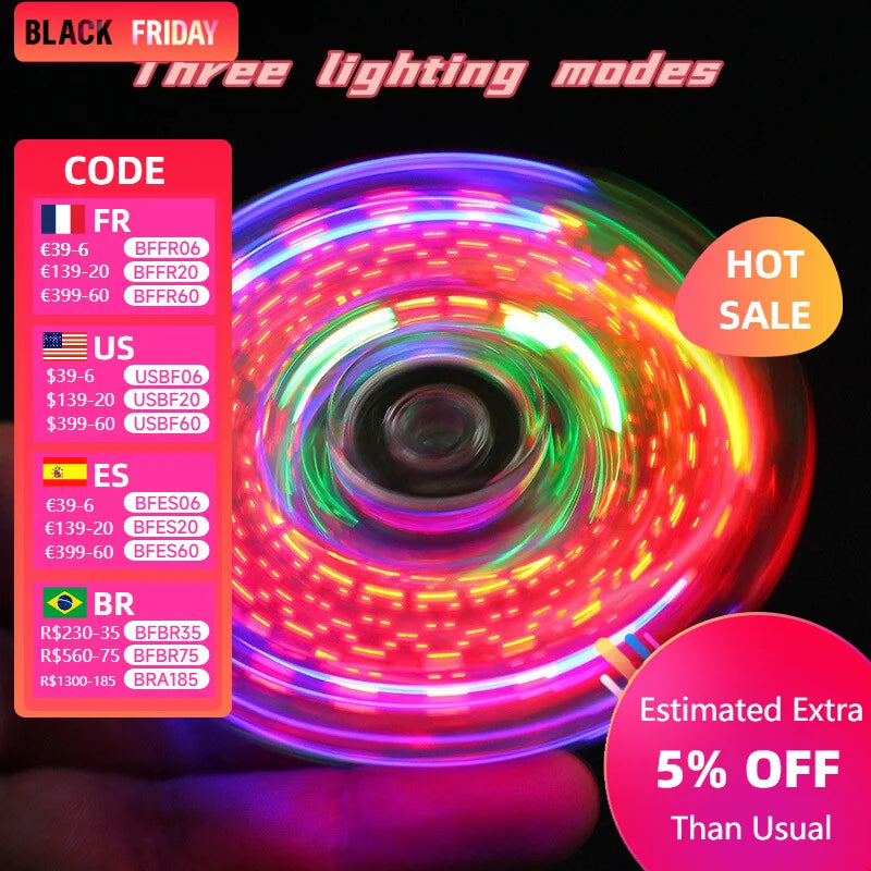 Luminous LED Light Fidget Spinner - spinner - #tag2#