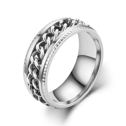 Titanium Steel Rotatable Chain Couple Ring -  - #tag2#