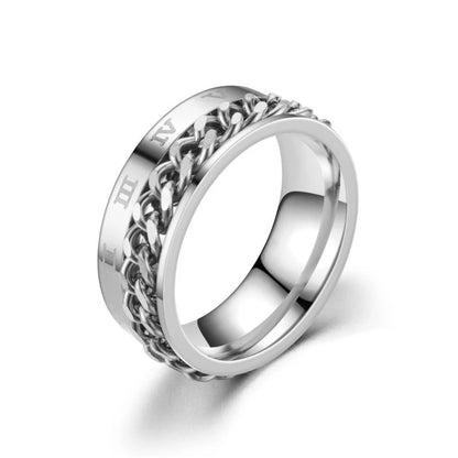 Titanium Steel Rotatable Chain Couple Ring -  - #tag2#