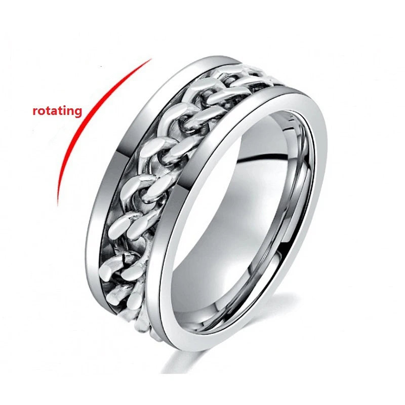 Titanium Steel Rotatable Chain Couple Ring -  - #tag2#