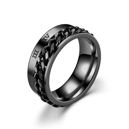 Titanium Steel Rotatable Chain Couple Ring -  - #tag2#