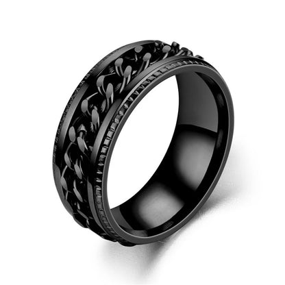 Titanium Steel Rotatable Chain Couple Ring -  - #tag2#