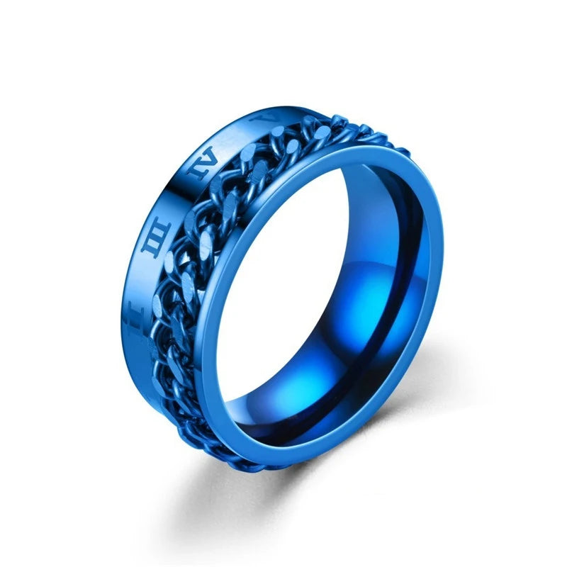 Titanium Steel Rotatable Chain Couple Ring -  - #tag2#