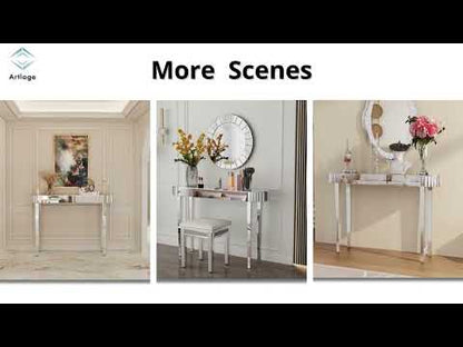 High-end Console Table Mirrored Vanity Makeup Desk Entryway Table